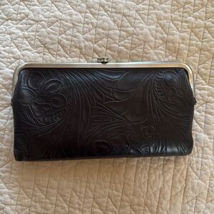 Hobo International Lauren clutch wallet embroidered / tooled leather look